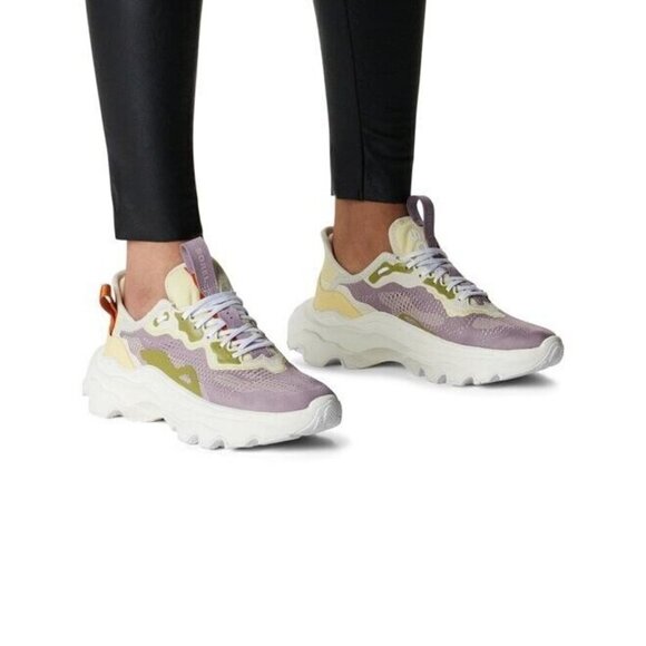 Sorel Shoes - NEW SOREL Shale Mauve & Tranquil Yellow Kinetic Breakthru Day Sneaker